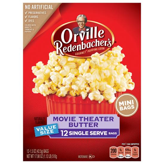 Orville Redenbacher's Gourmet Movie Theater Butter Popping Corn Mini Bags (12 ct)