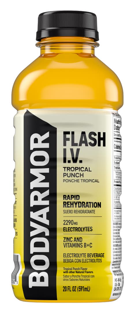 BODYARMOR Flash I.v. Rapid Rehydration Electrolyte Drink, Tropical Punch (20 fl oz)