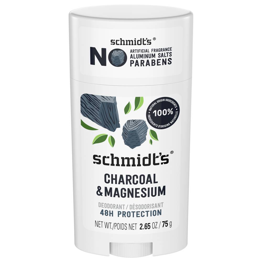 Schmidt's Charcoal + Magnesium No Aluminum Natural Deodorant (2.7 oz)