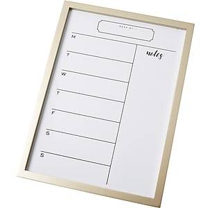 Martha Stewart  Dry-Erase Planning Board, Wood Frame, 15.5 x 11.5, White/Gold (MS104K)