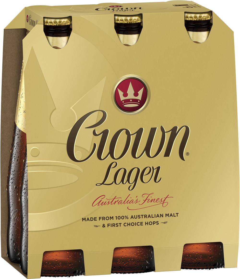 Crown Lager Bottle 375mL X 6 pack