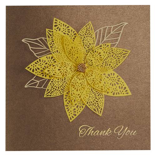 NIQUEA.D Thank You Card, Laser Floral