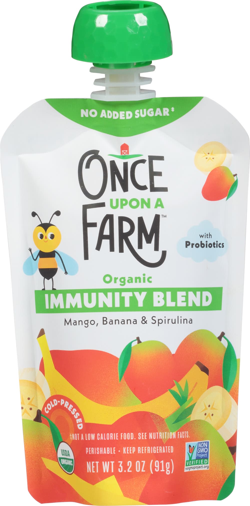 Once Upon a Farm Organic Mango Banana & Spirulina Immunity Blend (3.2 oz)