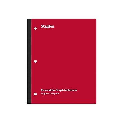 Staples Combo 4 Square/5 Square Reversible Graph Paper, Assorted