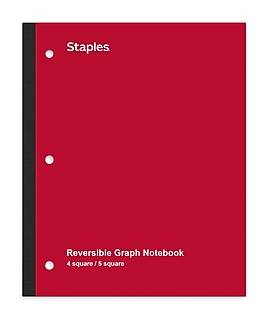 Staples Combo 4 Square/5 Square Reversible Graph Paper, Assorted