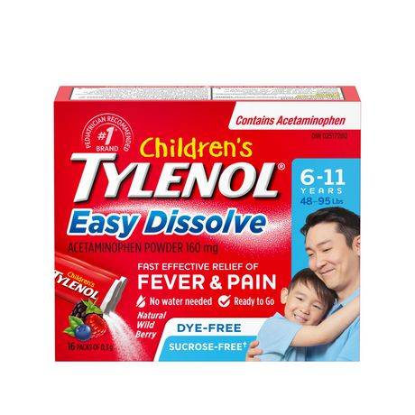 Children's Tylenol Easy Dissolve Acetaminophen Powder 160 mg (natural wild berry)