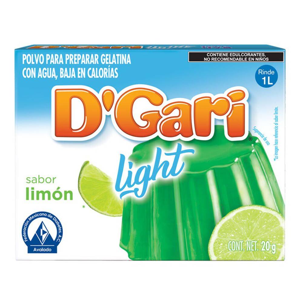 D'gari polvo gelatina light limón (caja 20 g)