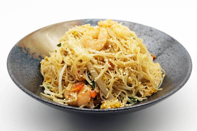 E38. Fried Vermicelli in Home Style w/Shrimp & Chicken 家鄉炒米