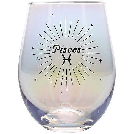 Festive Voice Pisces Zodiac Wine Glass - 1.0 ea