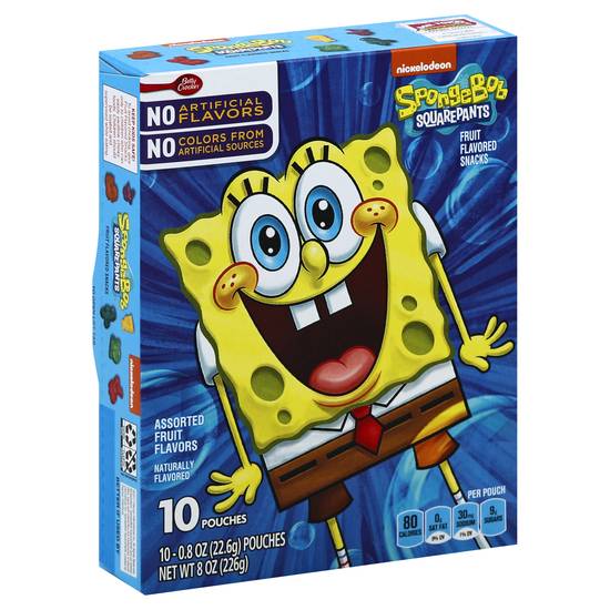 Betty Crocker Spongebob Squarepants Fruit Flavored Snacks (10 x 0.8 oz)