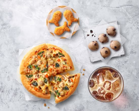 彩蔬鮮菇比薩【豪華套餐】