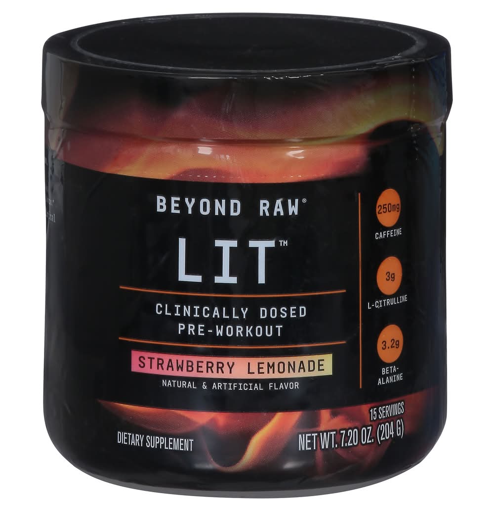 Beyond Raw Lit Clinically Dosed Strawberry Lemonade Powder (7.2 oz)