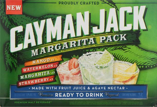 Cayman Jack Premium Malt Margarita Beverage Variety pack (12 pack, 12 fl oz) (assorted)