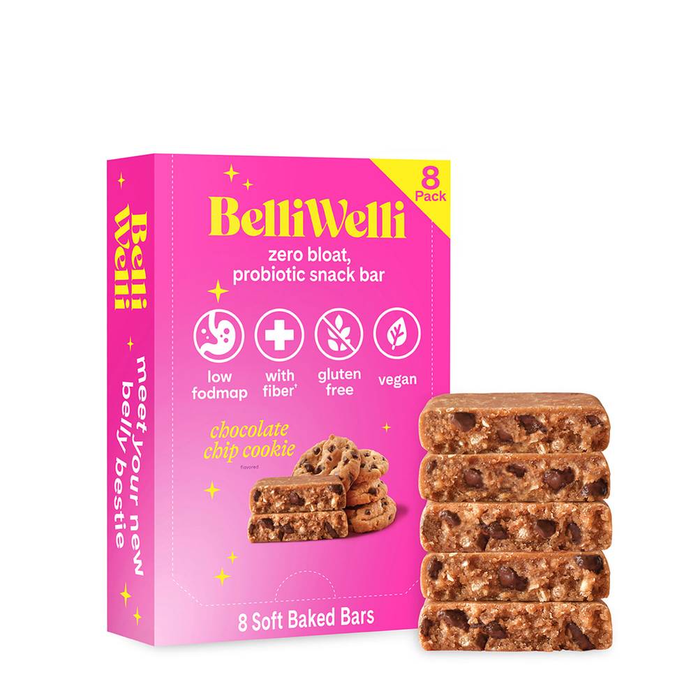 BelliWelli Soft Baked Snack Bars, Chocolate Chip (8 x 1.41 oz)