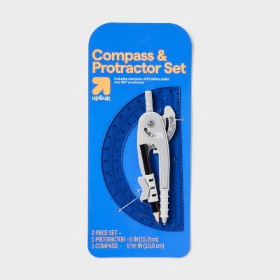 up&up Compass and Protractor Set, Gray