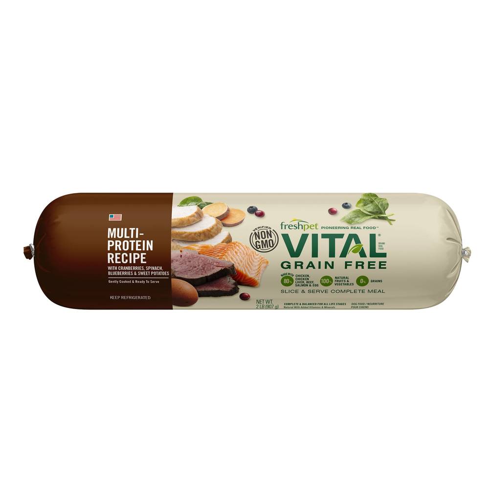 Vital Freshpet Grain Free Multi-Protein Recipe Chicken, Beef, Salmon & Egg Adult Dog Food