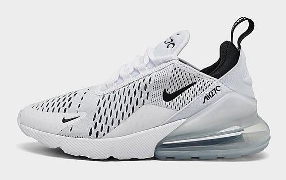 Nike Women's Air Max 270 Casual Shoes, 8.0, White/Black