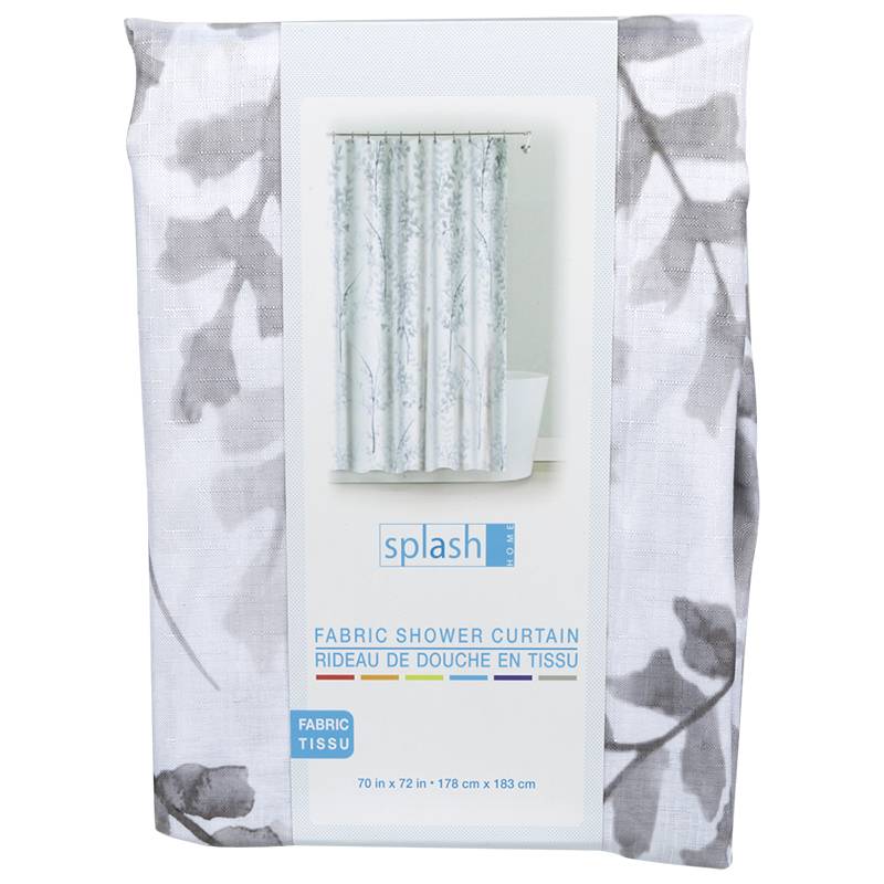 Splash Yin Fabric Shower Curtain, Grey