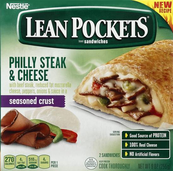 Lean Pockets Philly Steak & Cheese Sandwiches (9 oz)