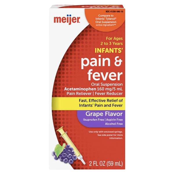 Meijer Infant's Pain & Fever Grape Oral Suspension, 2 oz