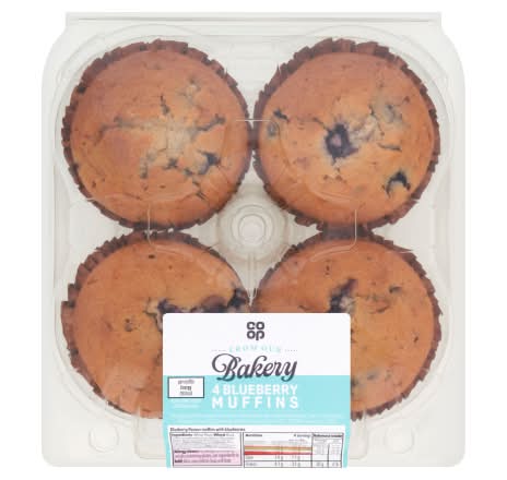 Co-op Blueberry, Bakery Muffins (4 pack)