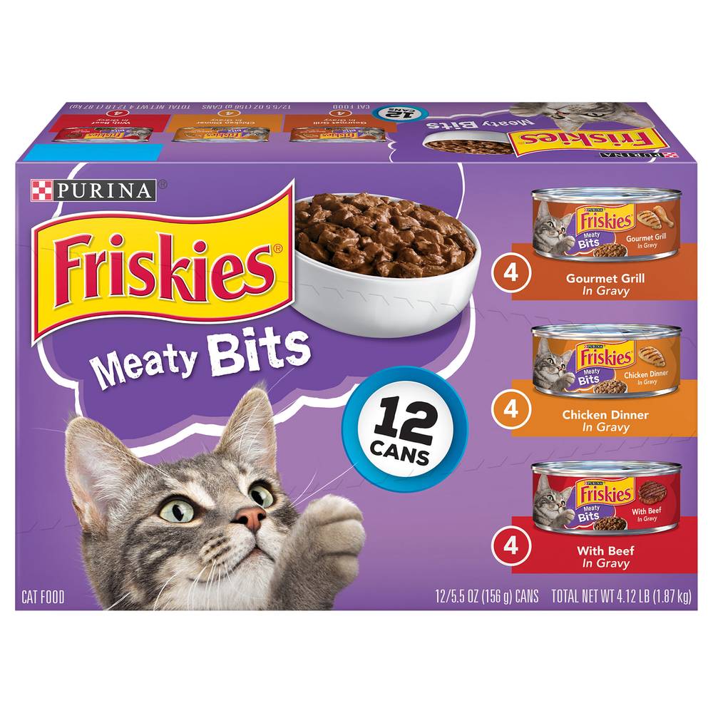 Friskies Meaty Bits Cat Food Variety pack (12 ct, 5.5oz)