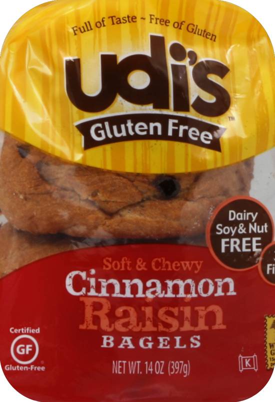 Udi's Soft & Chewy Cinnamon Raisin Bagels