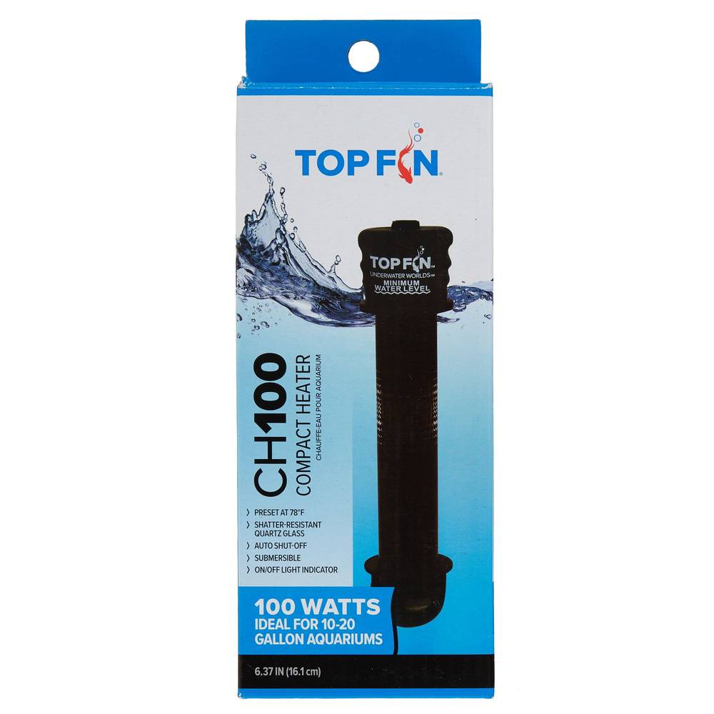 Top Fin Compact Aquarium Heater Ch100 (black)