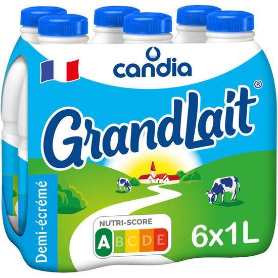 Candia Lait - Grand Lait - Lait demi-écrémé 1l