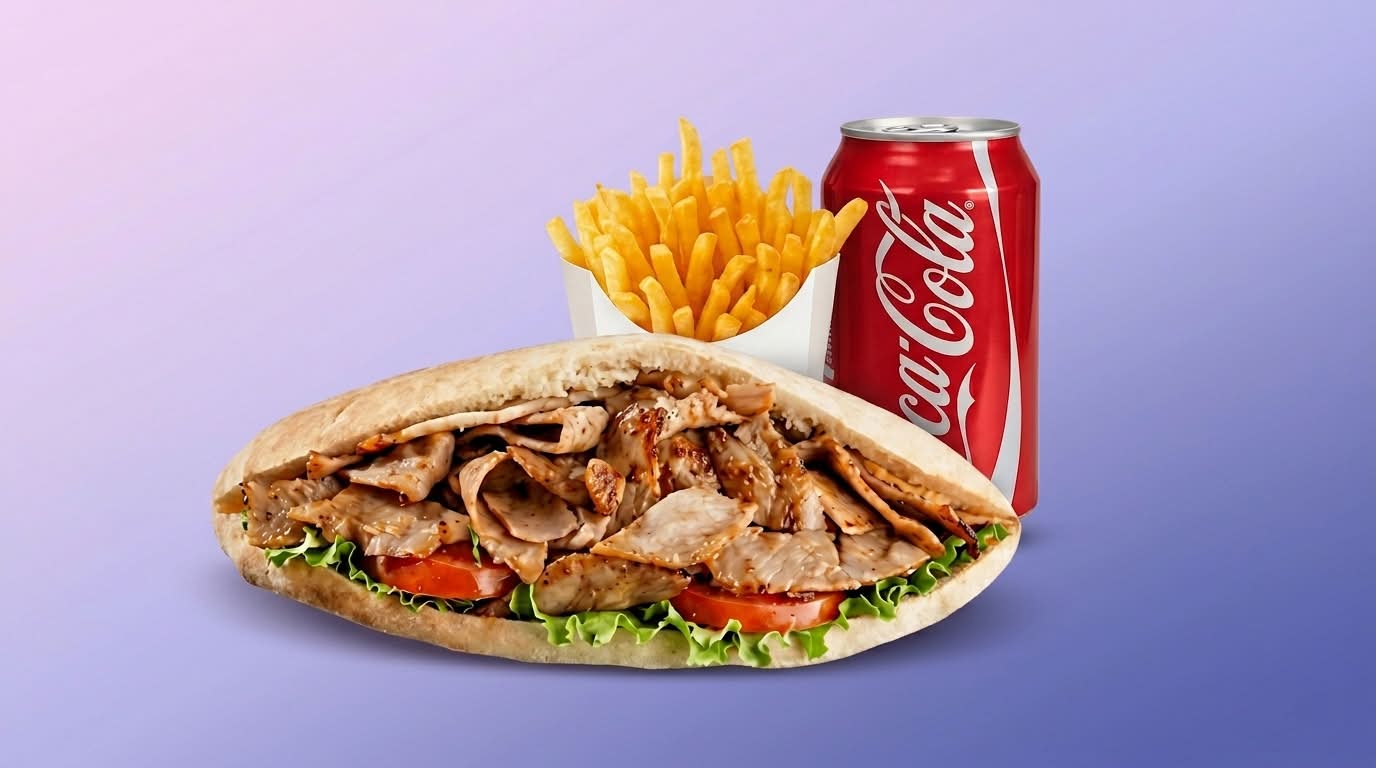 Menu Sandwich Kebab (kebab de poulet)
