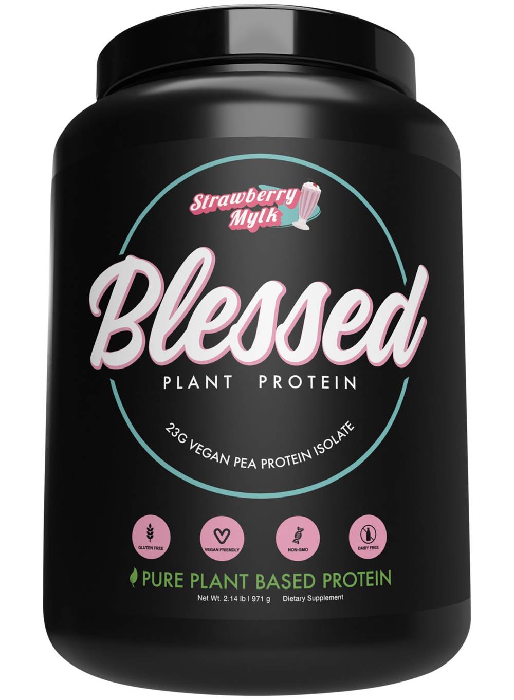 Blessed Plant Protein, Strawberry Mylk (2.14 lbs)