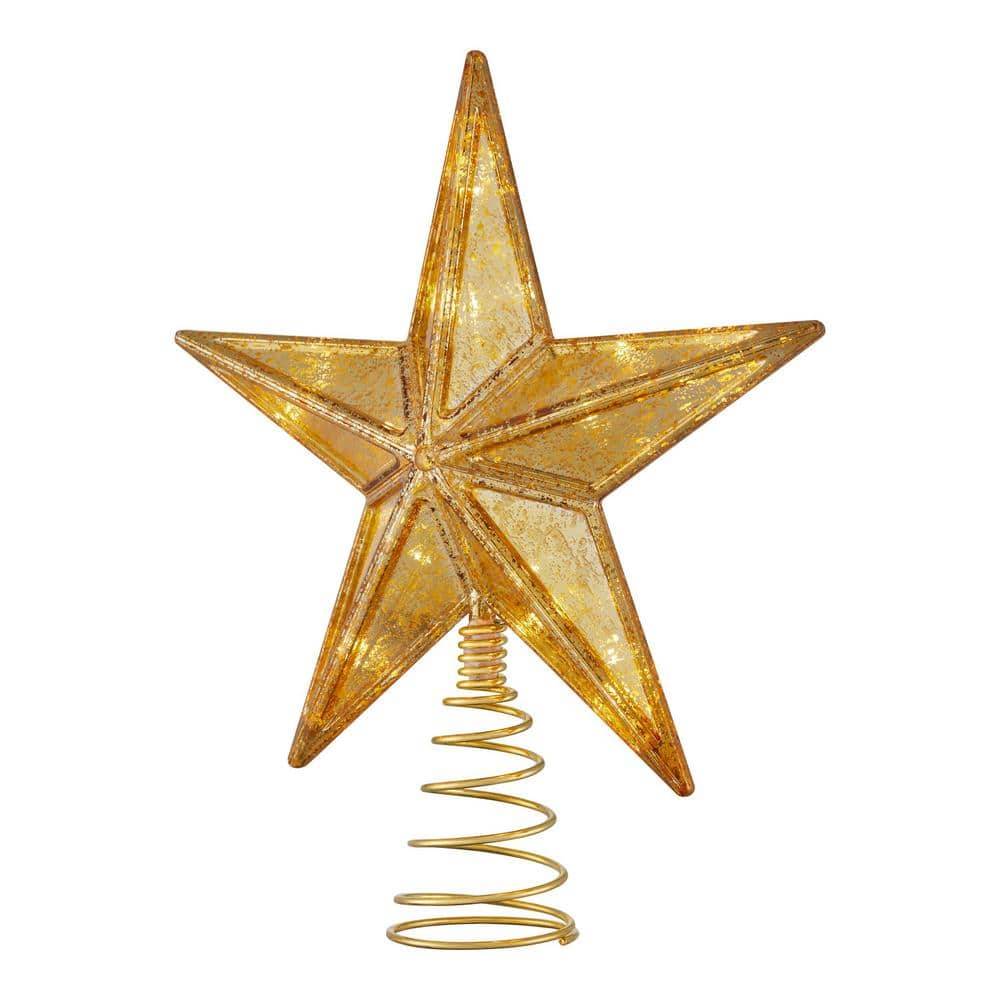 Home Accents Holiday 11 In. Led Star Tree Topper, Gold