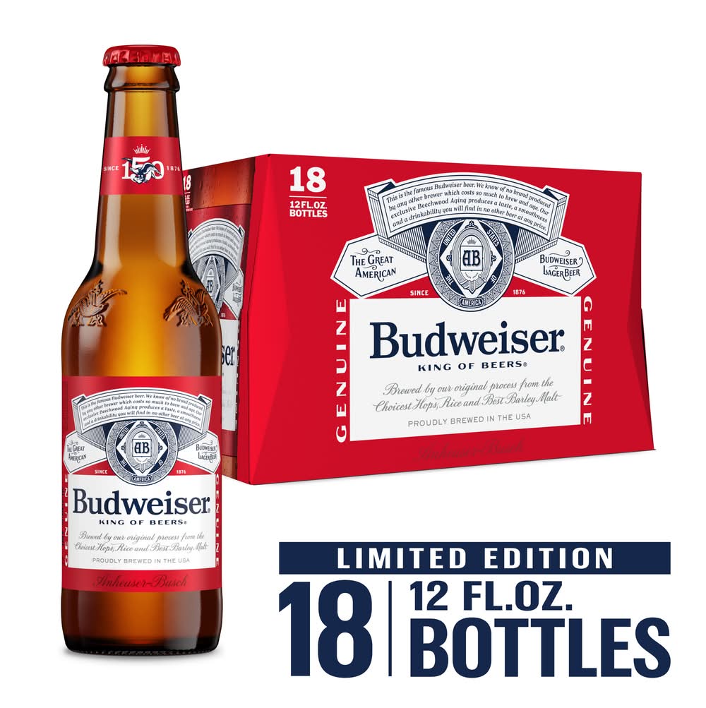 Budweiser Lager Beer (18 x 12 fl oz)