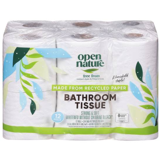 Open Nature 2-ply Chlorine Free Bathroom Tissue (12 rolls)