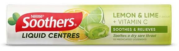 Soothers Lemon Lime 10 Lozenges