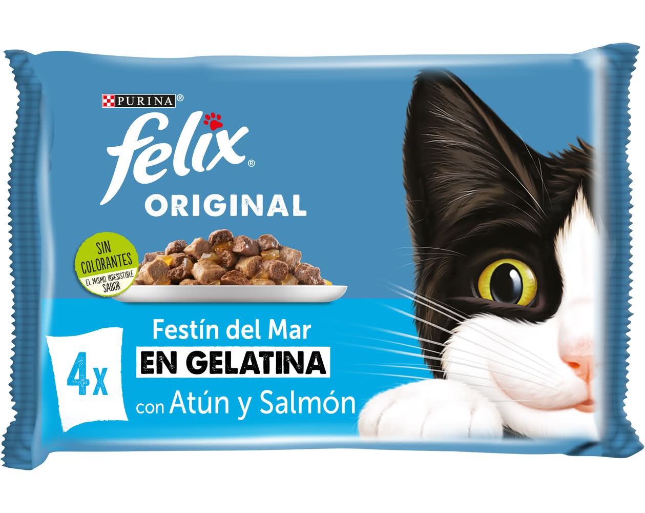 Alimento para gatos de atun y salmón · Purina Felix (4 x 85 g)