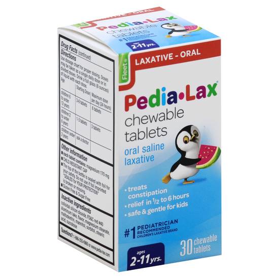 Pedia-Lax Oral Saline Laxative Chewable Tablets (30 ct)