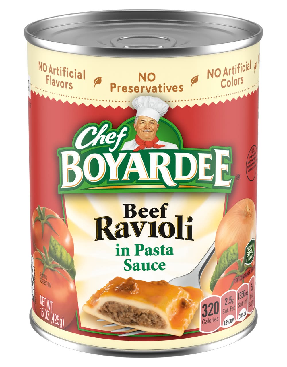 Chef Boyardee Beef Ravioli in Pasta Sauce Ready-To-Eat Meal (15 oz)