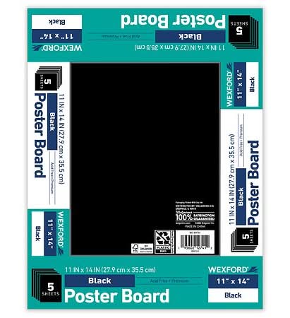 Wexford Poster Board, 11x14 in, Black (5 ct)