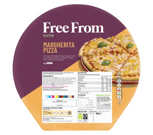 ASDA Free From Gluten Margherita Pizza (380g)