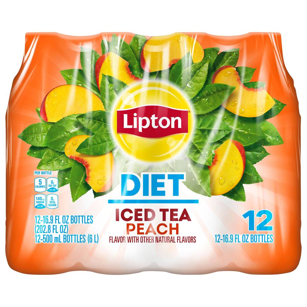 Lipton Diet Peach Iced Tea (12 ct, 16.9 fl oz)