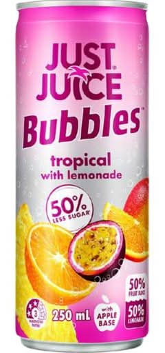 Just Juice Bubbles 250ml Tropical with Lemonade