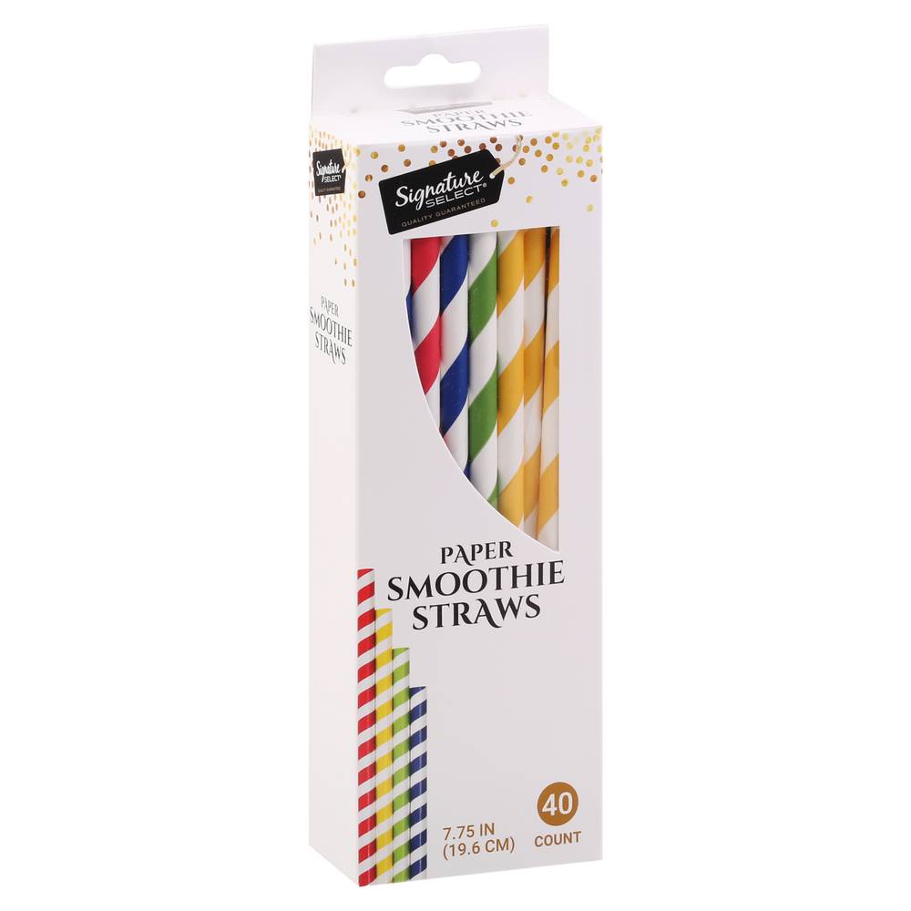 Signature Select 7.75" Paper Smoothie Straws (40 straws)