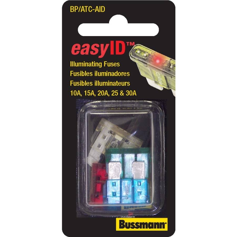 Cooper Bussmann ATC EasyID Assortment, Contains 1 Ea 10, 15, 20, 25, 30A, Carded | BP-ATC-AID