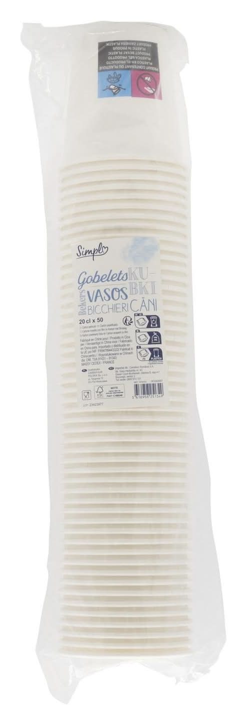 Simpl - Gobelets 200 ml, blanc (50)