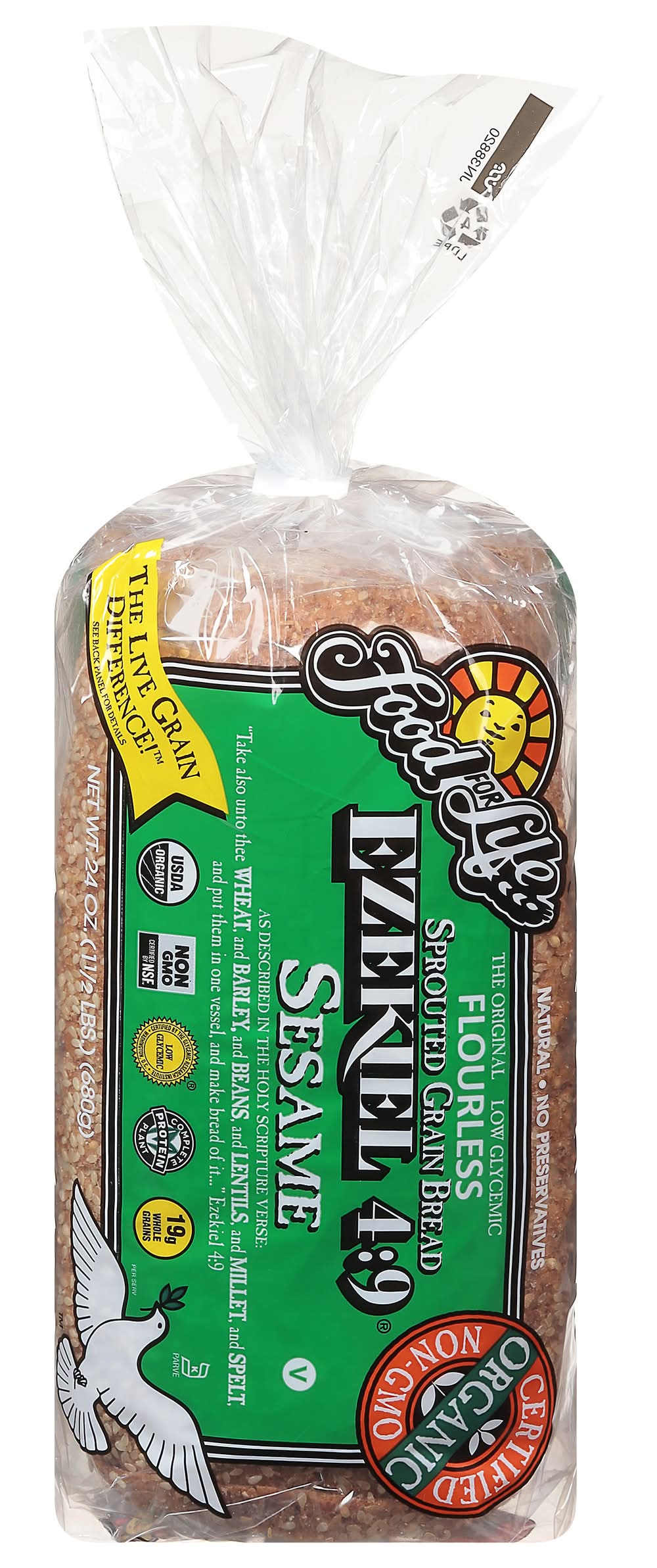 Food For Life Ezekiel 4:9 Frozen Sprouted Whole Grain Sesame Bread (24 oz)