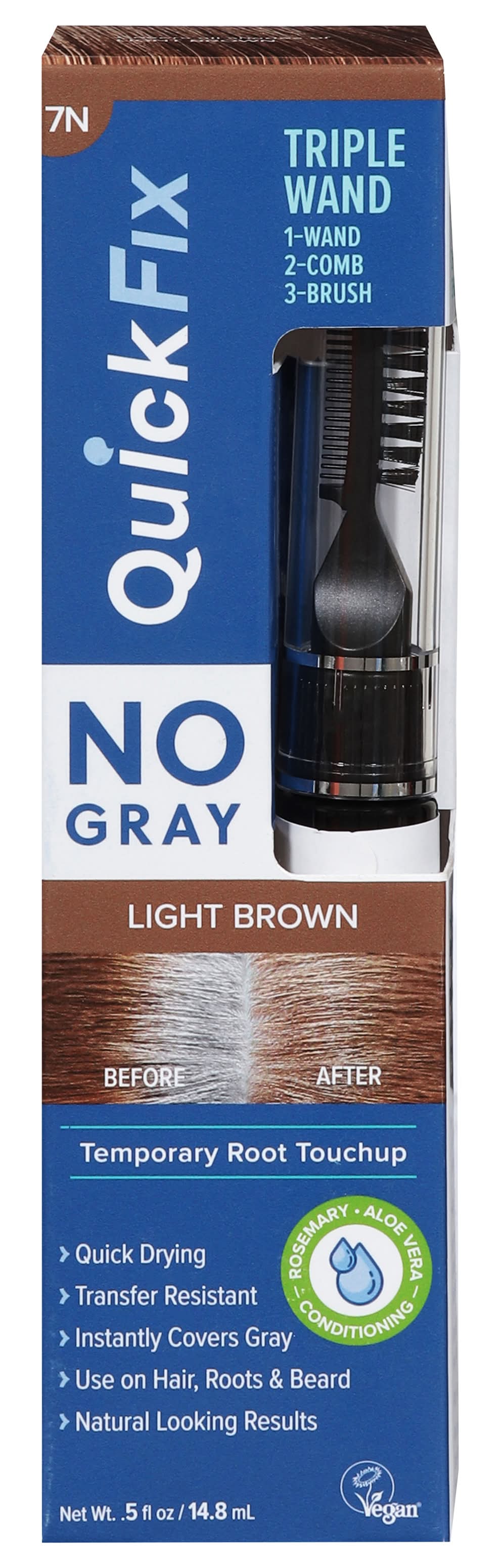 No Gray Quick Fix Temporary Root Touchup Triple Wand, Light Brown (0.5 fl oz)