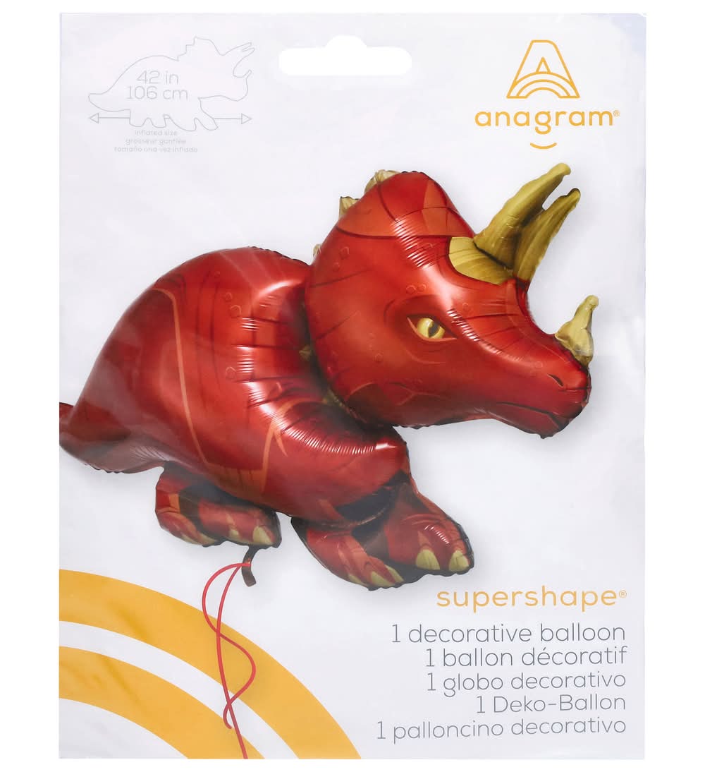 Anagram Supershape Triceratops Helium Inflated Decorative Balloon, 42x24 in