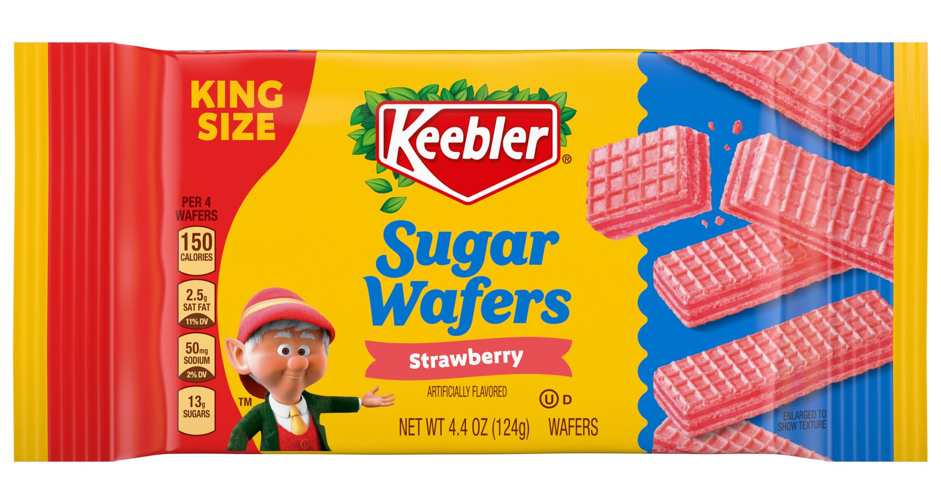 Keebler King Size Sugar Wafers, Strawberry (4.4 oz)