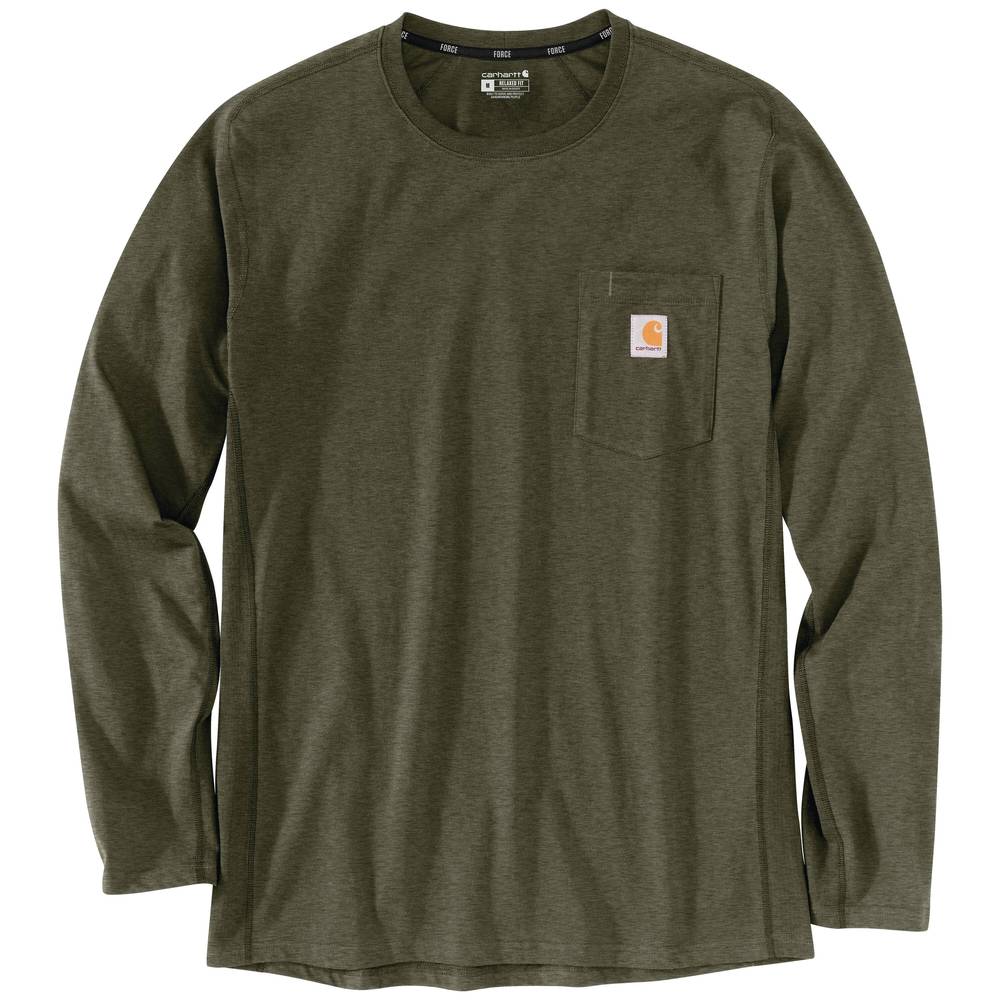 Carhartt Men's Green Jersey Long Sleeve T-shirt (Large) | 106656-G73LREG